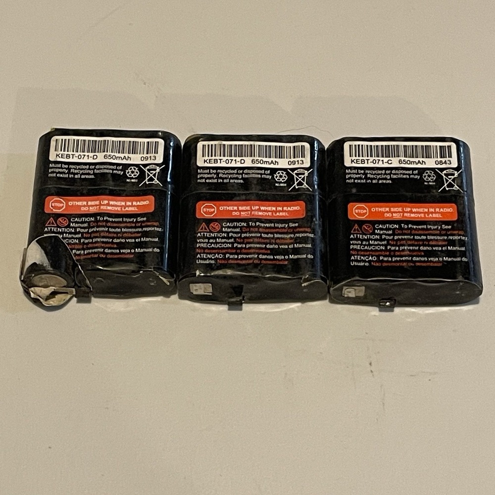 Motorola KEBT-071-D Ni-MH Rechargeable Battery 3.6V 650mAh Talkabout Radio Lot 3